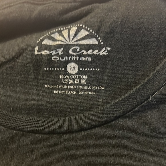 Lost Creek outfitters, black tee shirt, size Medium - Picture 2 of 5